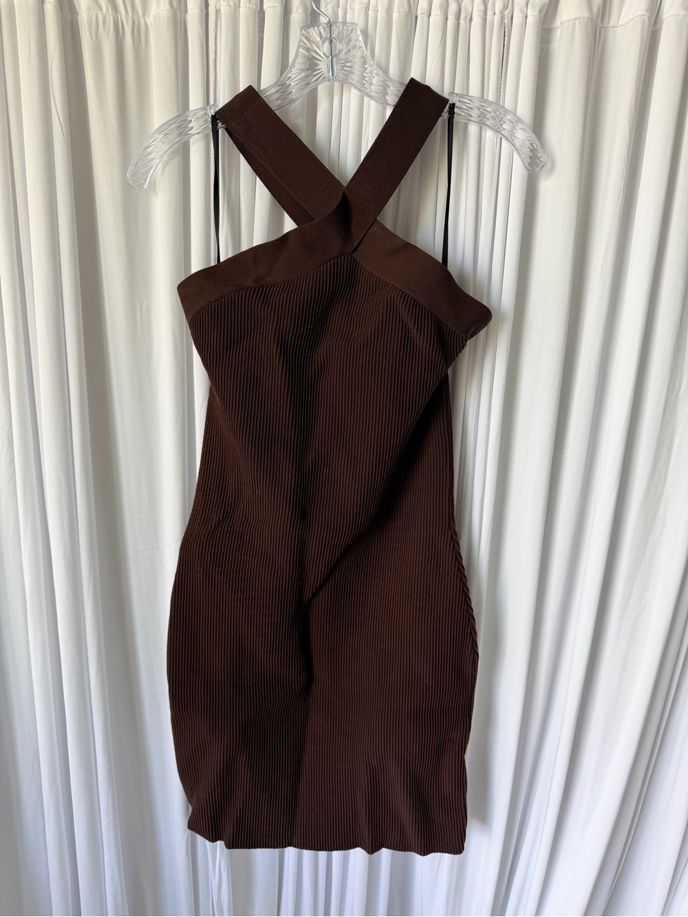 Aritzia Babaton Sculpt Knit Criss Cross Neck Dress